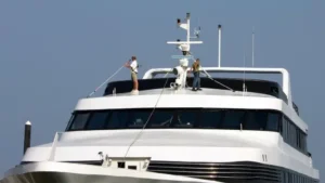 White black yacht